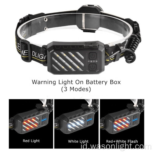 2023 New Compact Type-C-C Sumber Cahaya Banjir Dual Xpg+Cob Strip Super Bright Wide Balok Silikon LED Band Headlamp